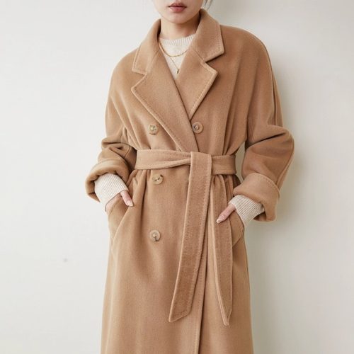 断码清仓 限购5件！100绵羊毛大衣女廓形双面呢子外套M家101801