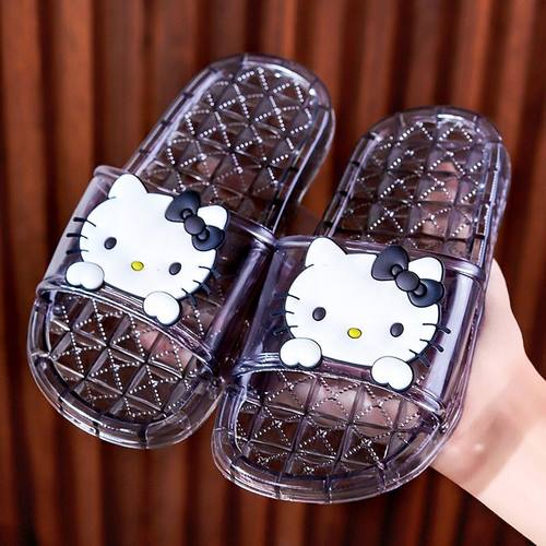 仙女风亲子儿童凉拖鞋夏季中大童时尚外出穿小女孩平底沙滩水晶鞋