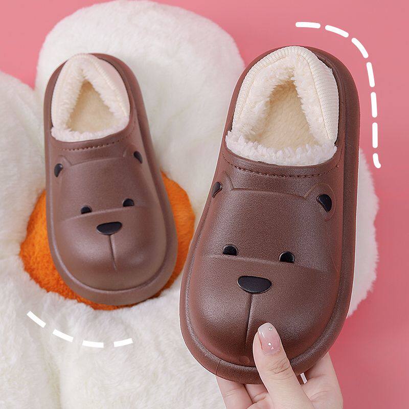 棉拖鞋女士冬季包跟保暖2024新款家居室内厚底月子毛毛绒棉鞋女款