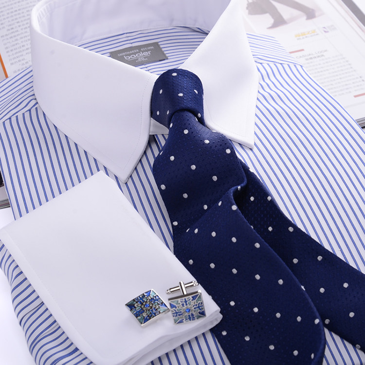 140支纯棉高档法式扣衬衫 男士商务正装 搭扣领长袖衬衣在类目 男装, 衬衫中 - 来自Buy2taobao.com提供专业的淘宝代购服务