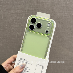 简约15pro防摔透明软壳苹果14新款 秒变17大视窗磨砂透绿适用苹果17promax手机壳女款 16春季 款 11硅胶 13防摔12