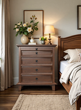 虎牌美式实木隐形保险柜家用小型100斤指纹床头柜保险箱一体CSP标准指纹全钢床头保险柜2025新款防盗68cm高