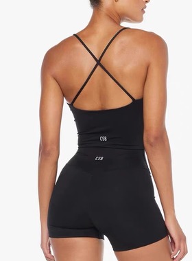 *csb 健身文胸运动背心美背带胸垫瑜伽套装普拉提服 Y标