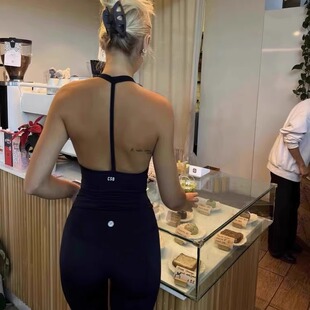 土澳*csb 运动文胸健身背心美背瑜伽服吊带挂脖运动上衣  Y标