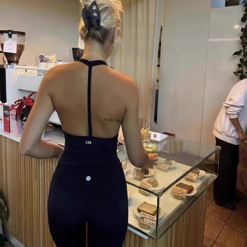 土澳*运动文胸健身背心美背瑜伽服吊带挂脖运动上衣  Y标