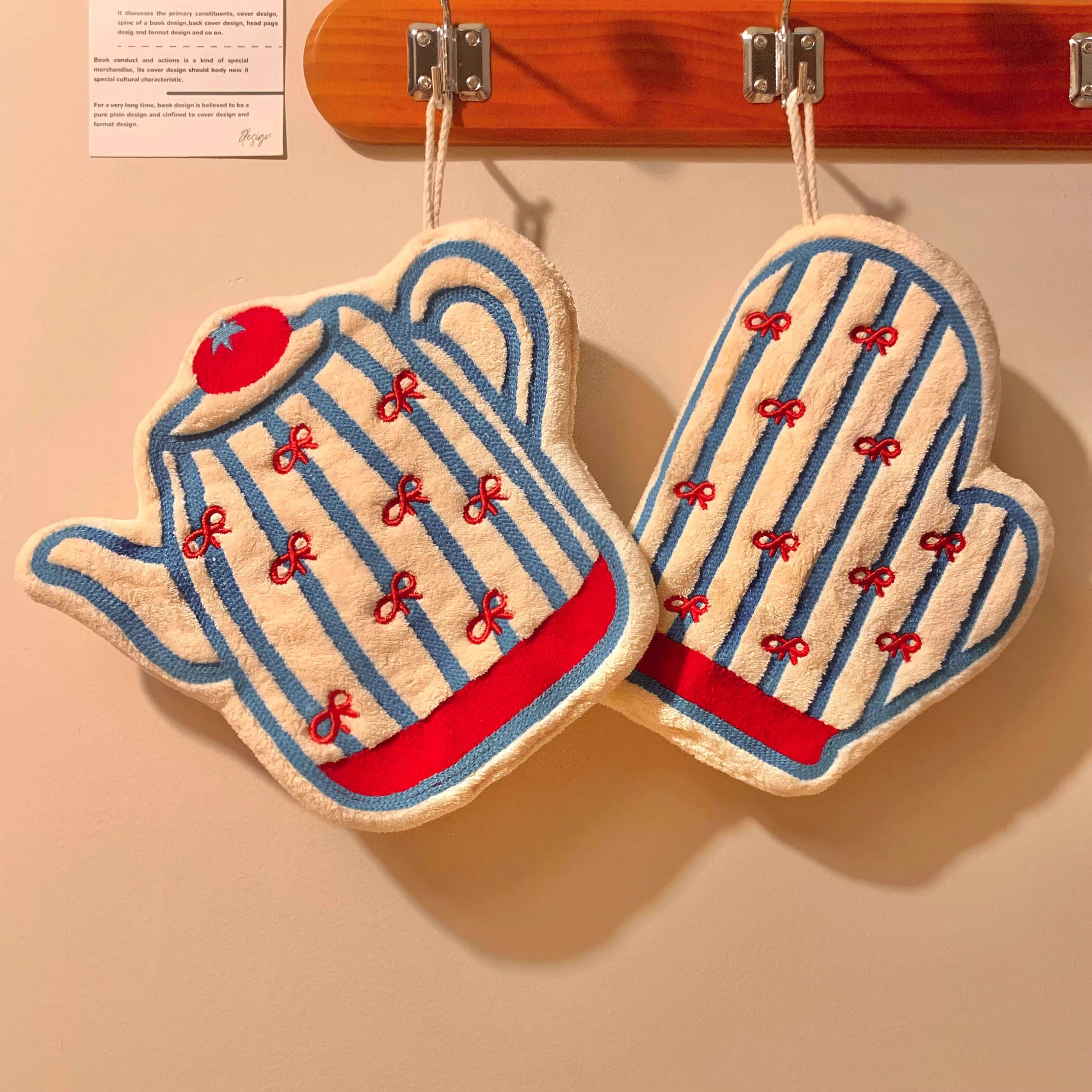 擦手巾挂式可爱高颜值擦手毛巾厨房卫生间吸水加厚防臭速干擦手帕