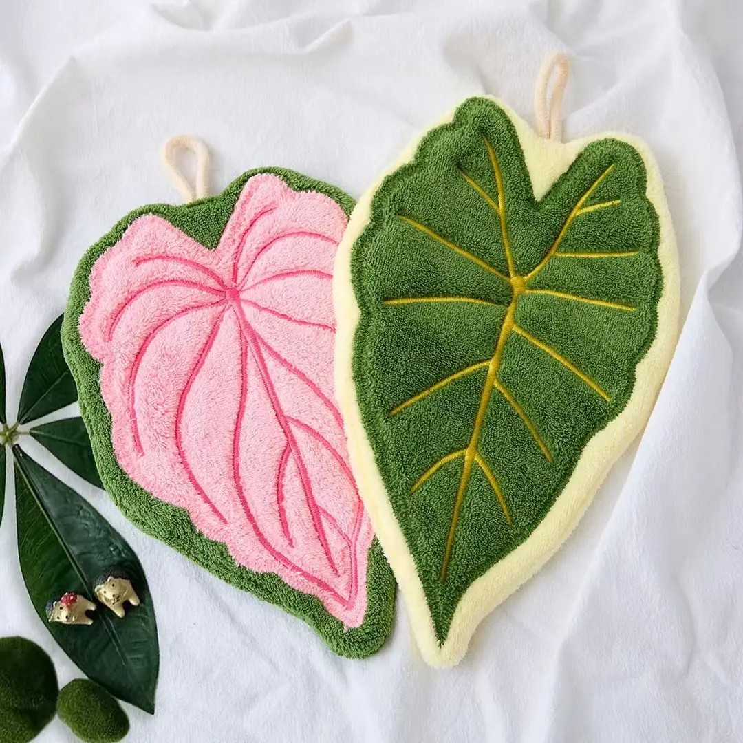 植物叶子加厚擦手巾可爱创意