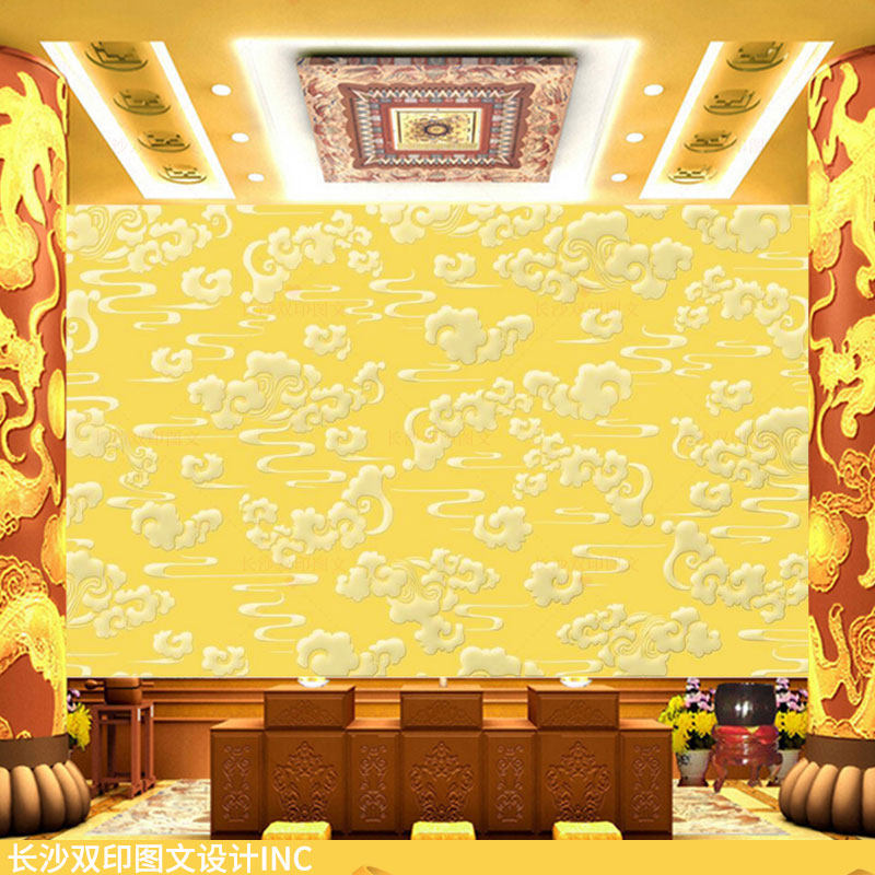 新中式金色祥云背景墙纸寺庙佛龛神台佛堂壁布古典大型无缝壁画布,家装主材,定制壁画,淘宝优惠券,粉丝福利购,淘宝优惠卷