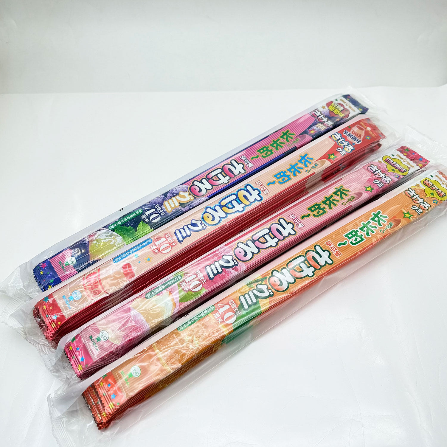 UHA悠哈日本进口零食萨可爱长条手撕水果葡萄桃子柠檬味软糖