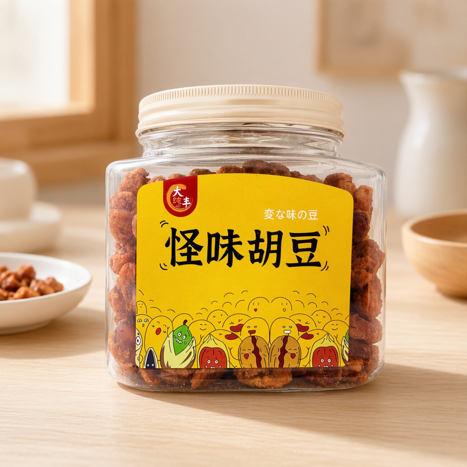 大纯丰怪味胡豆罐装零食新中式休闲食品豆类小食450g休闲聚会出游
