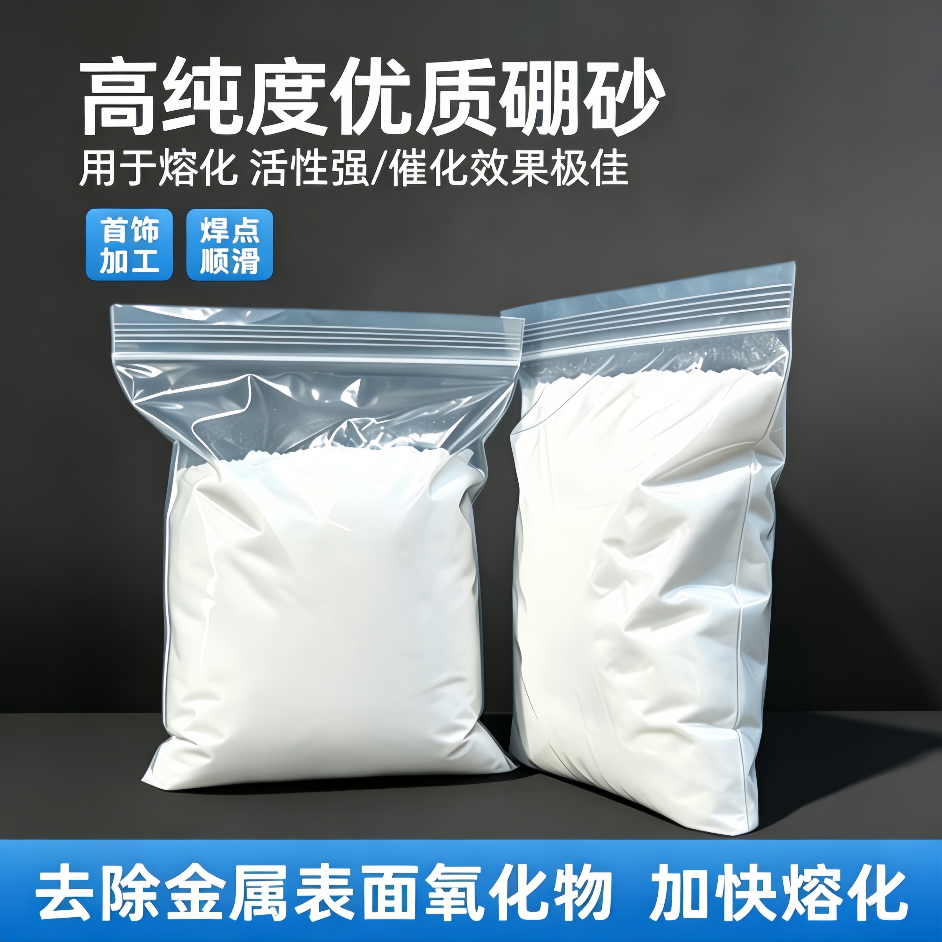 硼砂熔金助焊剂铜焊粉熔炼黄金银辅助融化材料首饰朋沙粉打金工具