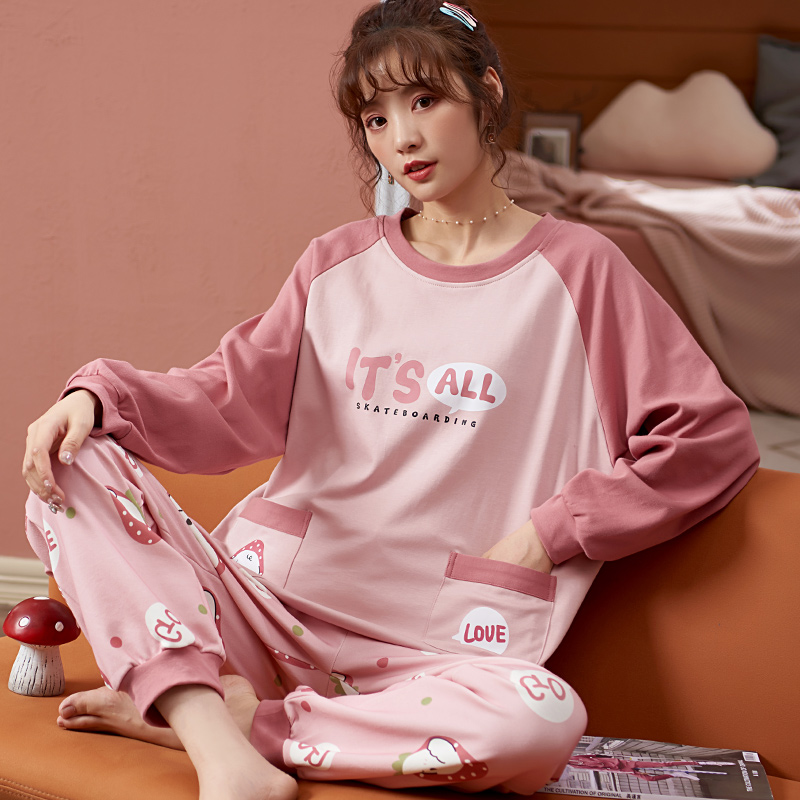 2023新款睡衣女春秋纯棉长袖套装