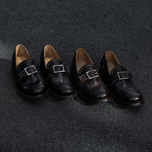 女英伦风厚底增高皮鞋 真皮乐福鞋 百搭 2025新款 格子家手工真皮单鞋