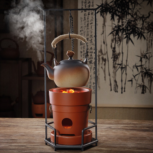 红泥电碳两用炭炉吊式围炉煮茶