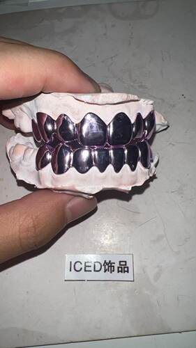 ICED饰品上八下八光面紫色莫桑牙套定制时尚潮流百搭饰品