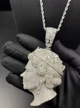 欧美嘻哈满钻英国女皇全立体大号Centralcee说唱女王吊坠百搭吊坠