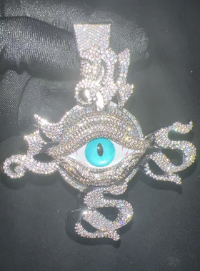 大号mac同款项链荷鲁斯之眼旋转吊坠小众时尚原创嘻哈