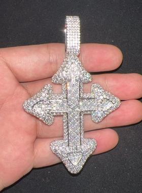 ICED饰品macovaseas十字架项链吊坠mac同款满钻珍珠项链