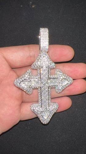 ICED饰品macovaseas十字架项链吊坠mac同款满钻珍珠项链