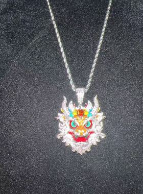 嘻哈吊坠中华小神龙吊坠嘻哈饰品百搭项链