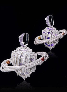 BLITZ BOY×MULA SAKEE联名 “WB星云” 满钻珐琅吊坠 小号&中号