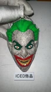 ICED饰品蝙蝠侠同款绿头罩小丑吊坠嘻哈潮流百搭时尚吊坠