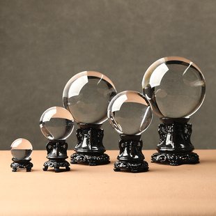 初见天然原石打磨全净体白水晶球摆件天然白水晶球