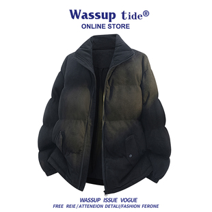 加厚保暖棉袄时尚 麂皮绒棉衣立领冬季 羽绒女棉服 TIDE男士 WASSUP