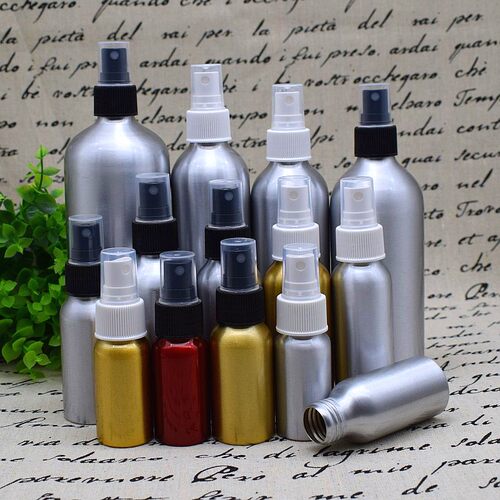 30ml500ml高档喷雾螺口铝瓶喷头纯露50ml抛光铝罐100ml分装瓶包邮