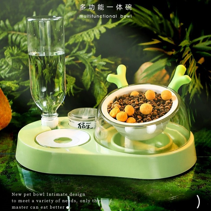 猫碗陶瓷双碗自动饮水狗食盆泰迪