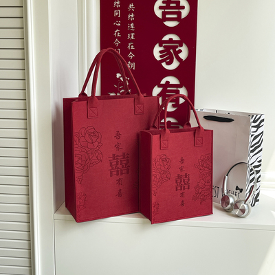 定制logo毛毡包手提袋广告宣传