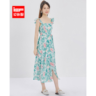 韩版时尚碎花吊带连衣裙质量好