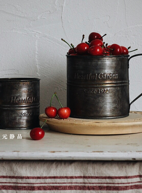 铁皮花桶摄影装饰道具园艺复古