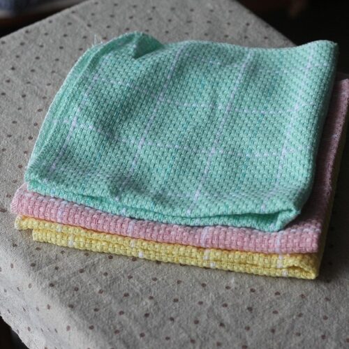 良元静品 小清新纯棉布艺格子小手巾 茶巾 小方巾 抹布