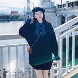 现货牛仔撞色卫衣连衣裙6151P125控178，女装连衣裙，浙宝089