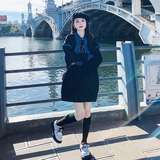 现货牛仔撞色卫衣连衣裙6151P125控178，女装连衣裙，浙宝089