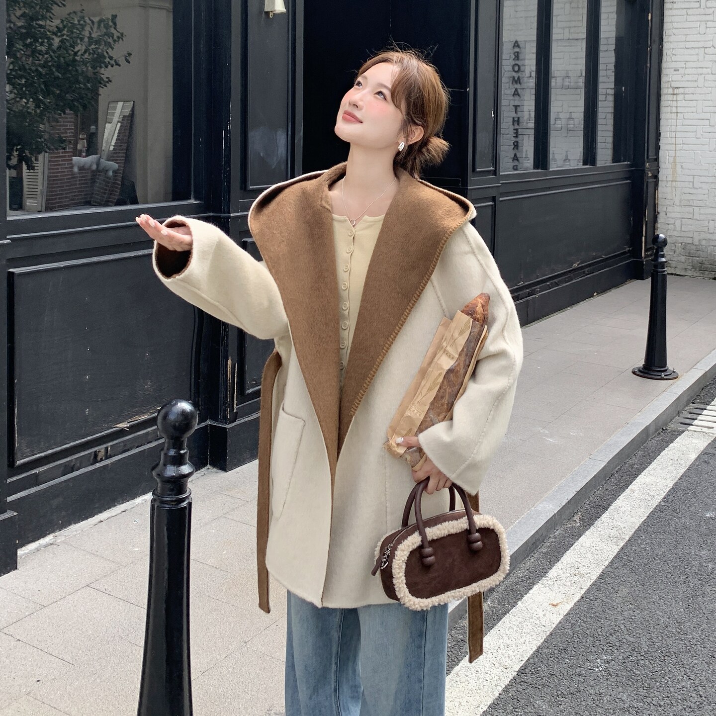 现货【新款】两面穿双面呢大衣ZB089-6721-P310-K418,女装毛呢外套,浙宝089