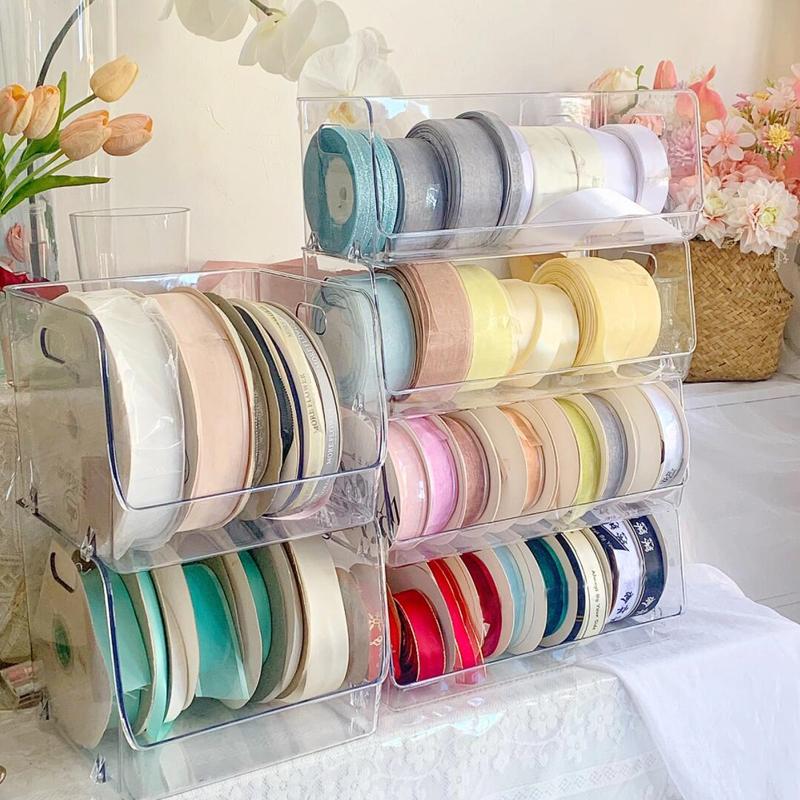 可叠加丝带收纳盒置物架