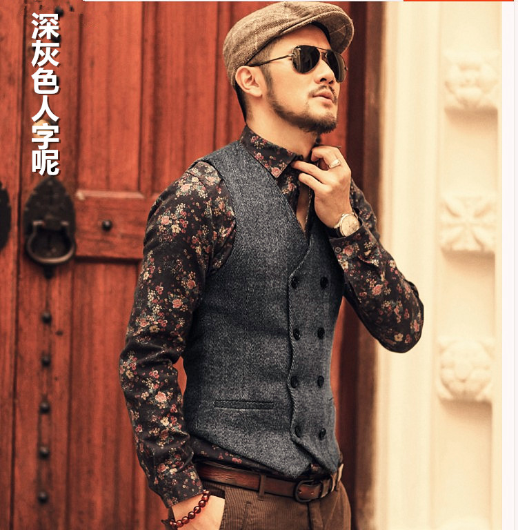 秋冬复古大码马甲马夹潮修身西装