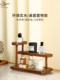 木质胡桃木玄关桌上桌面置物架收纳实木杯架咖啡茶具香水置物架