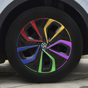 21款大众ID.4 X改装轮毂贴纸 19寸专用车贴划痕修复遮盖装饰贴膜