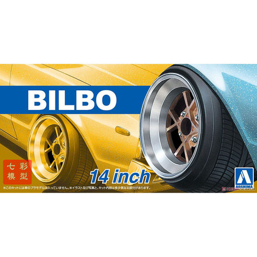 【七彩模型】青岛社 05375 BILBO 14英寸轮圈轮胎改造件 1/24