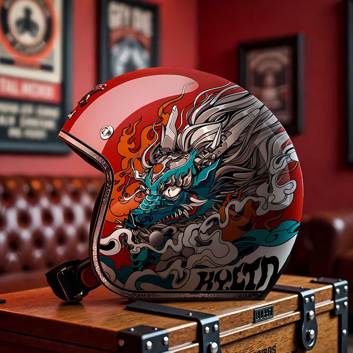 XL碳仟维摩托车电动车头盔轻量化半盔个性男女哈雷复古踏板头盔