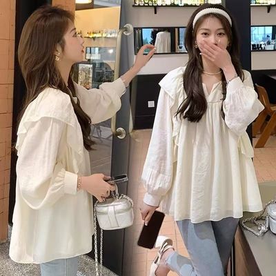 春秋孕妇装小个子甜美衬衫上衣