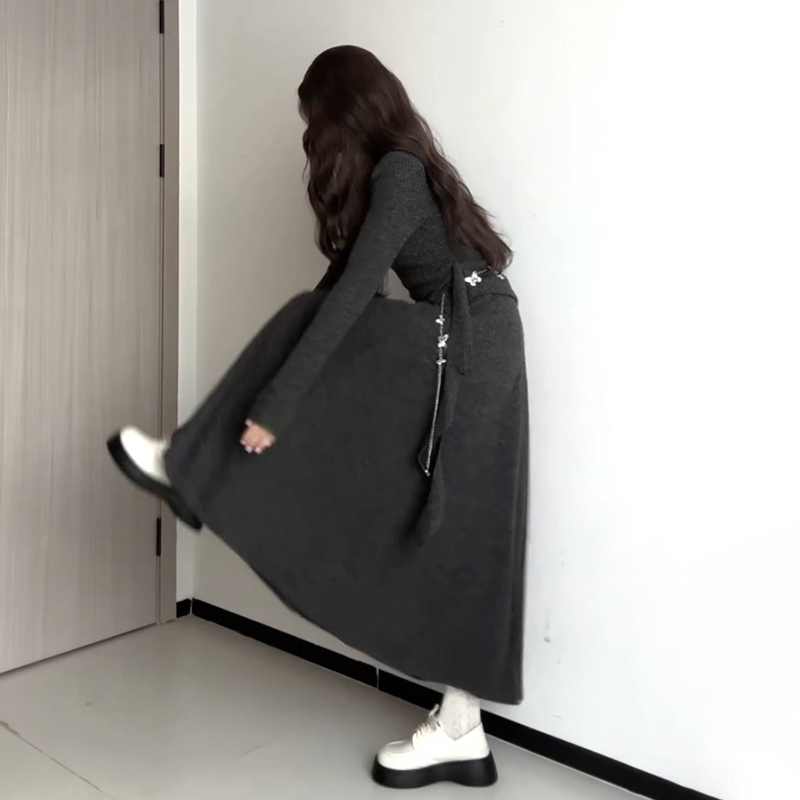 法式高级感针织连衣裙子
