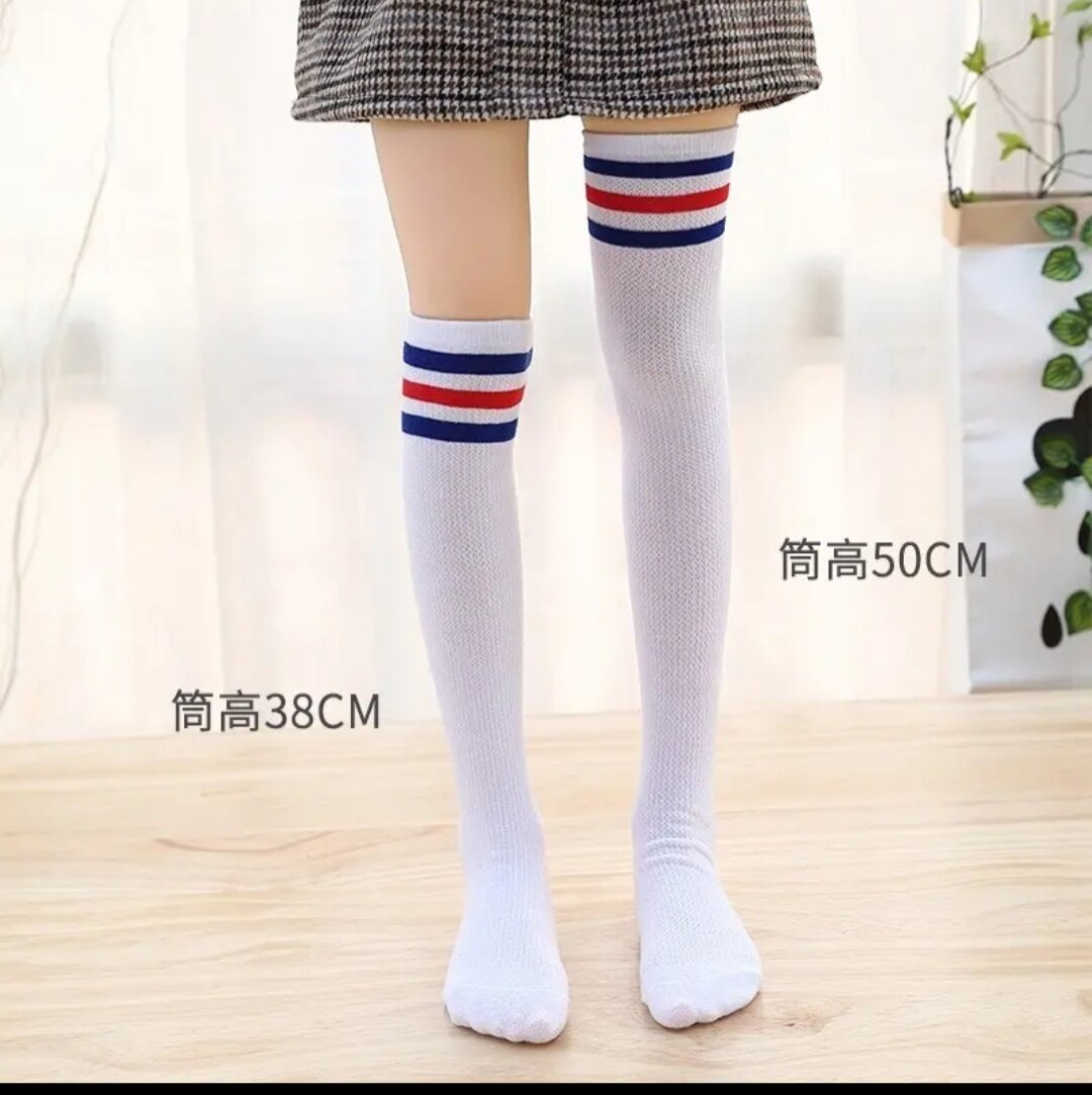 六指鼠夏季薄款网面学生足球袜运动袜两双装