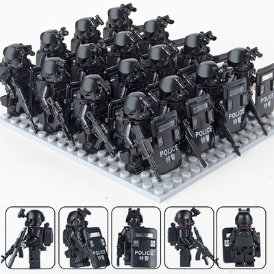 乐高军事积木特种兵人仔士兵城市特警小人偶男孩拼装玩具礼物