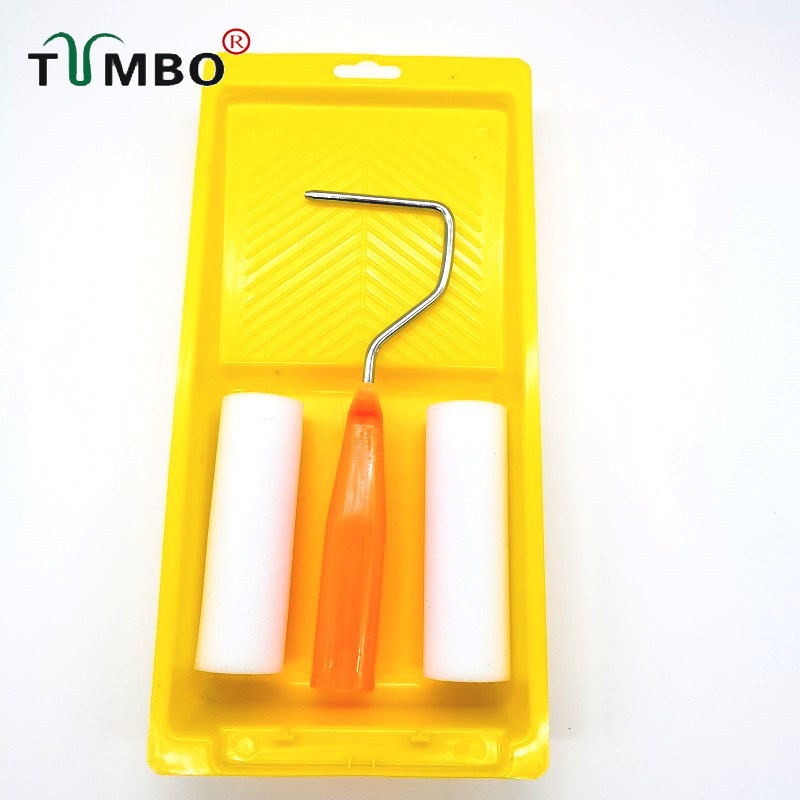 工厂直销滚筒刷套装4寸海绵滚筒刷托盘油漆刷画线补漆家具改色刷