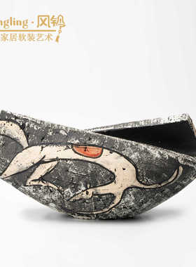 简约现代艺术几何图形花器抽象客厅玄关酒店民宿样板间摆件