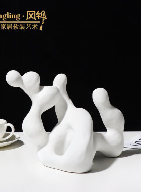 简约现代创意陶瓷珊瑚烛台摆件样板间酒店玄关客厅餐厅软装